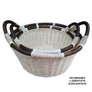 115526 Set of 2 Rattan Storage Baskets